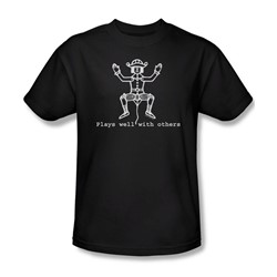 Plays Well With Others - Adult Black S/S T-Shirt For Men