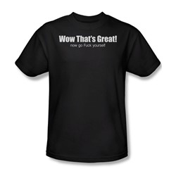 Wow That'S Great! - Adult Black S/S T-Shirt For Men