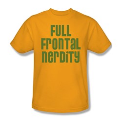 Full Frontal Nerdity - Adult Gold S/S T-Shirt For Men