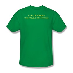 Trouble With Fractions - Adult Kelly Green S/S T-Shirt For Men