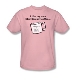 Like Men Like Coffee - Adult Pink S/S T-Shirt For Men