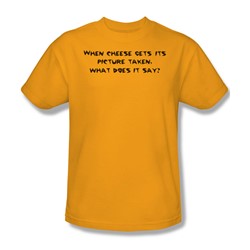 Cheese Picture - Adult Gold S/S T-Shirt For Men