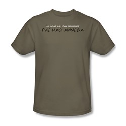 I'Ve Had Amnesia - Adult Khaki S/S T-Shirt For Men