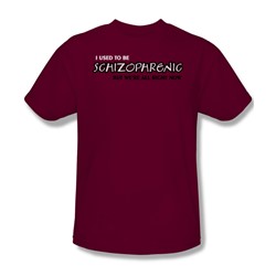 Schizophrenic - Adult Cardinal S/S T-Shirt For Men