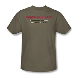Confucius - Cardboard Belt - Adult Khaki S/S T-Shirt For Men
