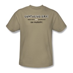 Confucius - One Chopstick - Adult Sand S/S T-Shirt For Men