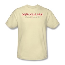 Confucius - Fu Man Chu - Adult Cream S/S T-Shirt For Men