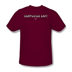 Confucius - Drive Like Hell - Adult Cardinal S/S T-Shirt For Men