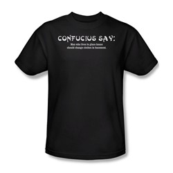 Confucius - Glass House - Adult Black S/S T-Shirt For Men