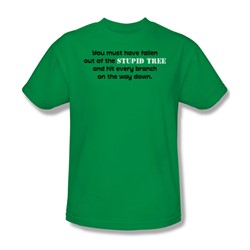 Stupid Tree - Adult Kelly Green S/S T-Shirt For Men