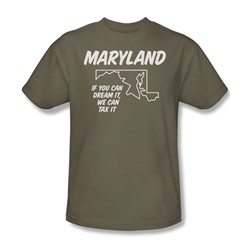 Maryland - Adult Safari Green S/S T-Shirt For Men