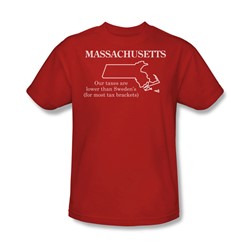 Massachusetts - Adult Red S/S T-Shirt For Men
