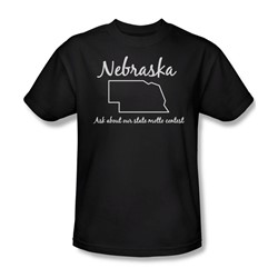 Nebraska - Adult Black S/S T-Shirt For Men