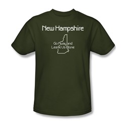 New Hampshire - Adult Military Green S/S T-Shirt For Men