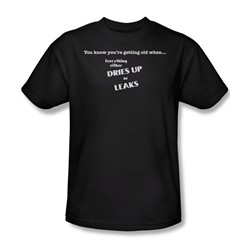 Getting Old Dries Up - Adult Black S/S T-Shirt For Men