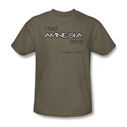 I Had Amnesia - Adult Khaki S/S T-Shirt For Men