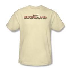 Animal Testing - Adult Cream S/S T-Shirt For Men