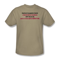 Barrel Full Of Monkeys - Adult Sand S/S T-Shirt For Men