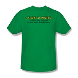 Be Nice To Dragons - Adult Kelly Green S/S T-Shirt For Men