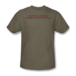 Reality Is A Crutch - Adult Khaki S/S T-Shirt For Men