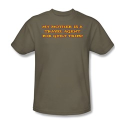 Mother Travel Agent - Adult Khaki S/S T-Shirt For Men
