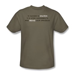 Succeed In Politics - Adult Khaki S/S T-Shirt For Men