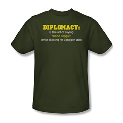 Diplomacy - Adult Military Green S/S T-Shirt For Men