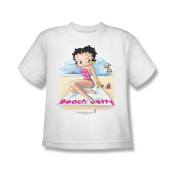 Betty Boop - Beach Betty - Big Boys White S/S T-Shirt For Boys
