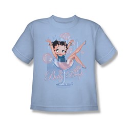 Betty Boop - Pink Champagne - Big Boys Light Blue S/S T-Shirt For Boys