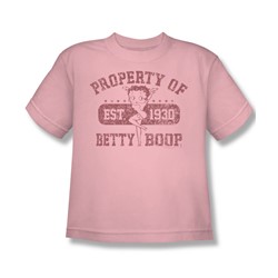 Betty Boop - Property Of Betty Betty Boop - Big Boys Pink S/S T-Shirt For Boys