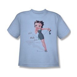 Betty Boop - Blah Blah Blah - Big Boys Light Blue S/S T-Shirt For Boys