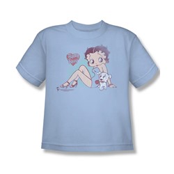 Betty Boop - S.S. Vintage - Big Boys Light Blue S/S T-Shirt For Boys