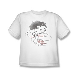 Betty Boop - Vintage Wink - Big Boys White S/S Sleeve T-Shirt For Boys