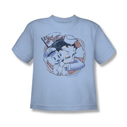 Betty Boop - S.S. Vintage - Big Boys - Light Blue S/S T-Shirt For Boys