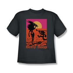 Betty Boop - Summer - Big Boys Charcoal S/S T-Shirt For Boys