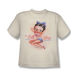 Betty Boop - Stars And Stripes Forever - Big Boys Cream S/S T-Shirt For Boys
