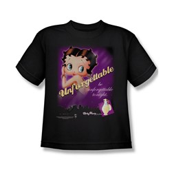 Betty Boop - Unforgettable - Big Boys Black S/S T-Shirt For Boys