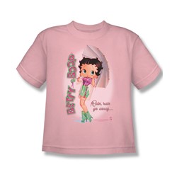 Betty Boop - Rain Rain Go Away - Big Boys Pink S/S T-Shirt For Boys