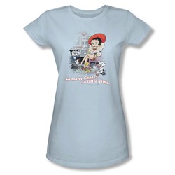 Betty Boop - So Many Shoes - Junior Light Blue S/S T-Shirts For Women