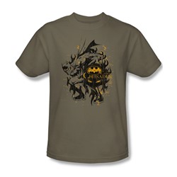 Batman - Be Afraid - Adult Safari Green S/S T-Shirt For Men