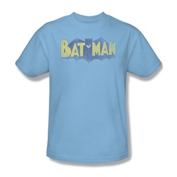 Batman - Vintage Logo - Adult Light Blue S/S T-Shirt For Men