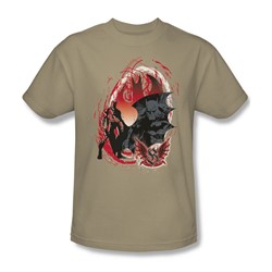 Batman - Gothic Scrawl - Adult Sand S/S T-Shirt For Men