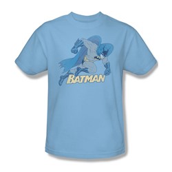 Batman - Running Retro - Adult Light Blue S/S T-Shirt For Men