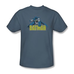 Batman - Retro Distressed - Adult Slate S/S T-Shirt For Men