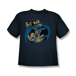 Batman - Through The Night - Big Boys Navy S/S T-Shirt For Boys
