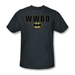 Batman - Wwbd Logo - Adult Charcoal S/S T-Shirt For Men