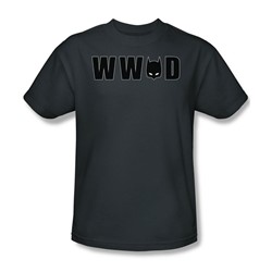 Batman - Wwbd Mask - Adult Charcoal S/S T-Shirt For Men