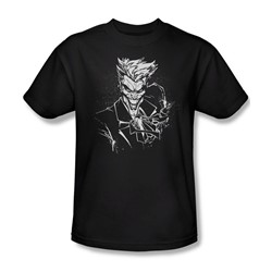 Batman - Joker'S Splatter Smile - Adult Black S/S T-Shirt For Men