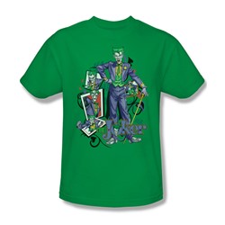 Batman - Wild Cards - Kelly Green Adult S/S T-Shirt For Men