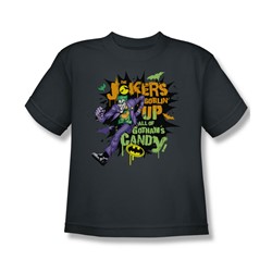 Batman - Goblin Candy - Big Boys Charcoal S/S T-Shirt For Boys
